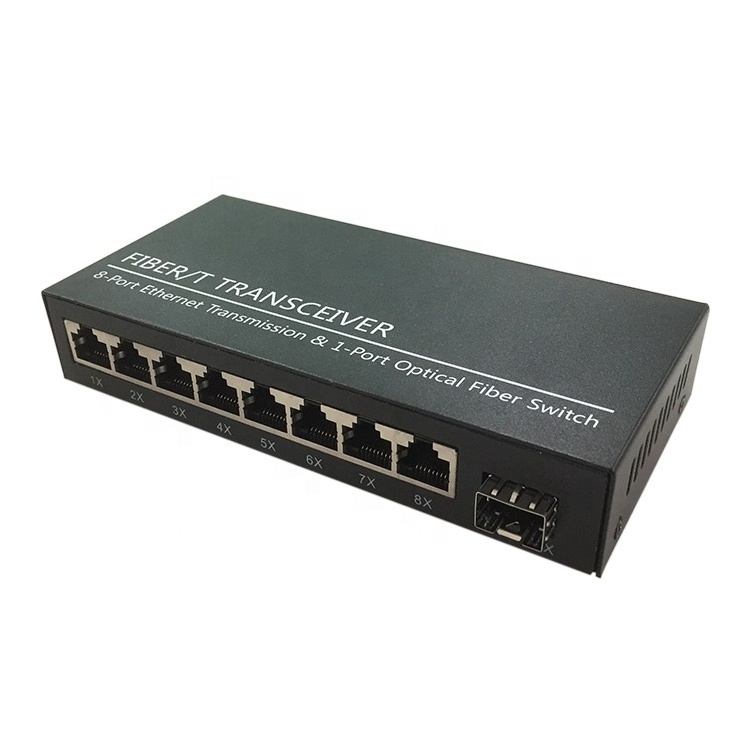 10 100 1000M 8 Port Ethernet Transmission 1 Port SFP Optical Fiber Switch