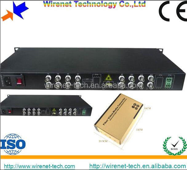 Plug and Play Design 16 Channel Video Fiber Optic Media Converter for CCTV Security System