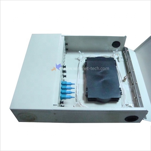 19 inch indoor 24 port core fibre distribution box fiber optic wall mount patch panel with SC adapter