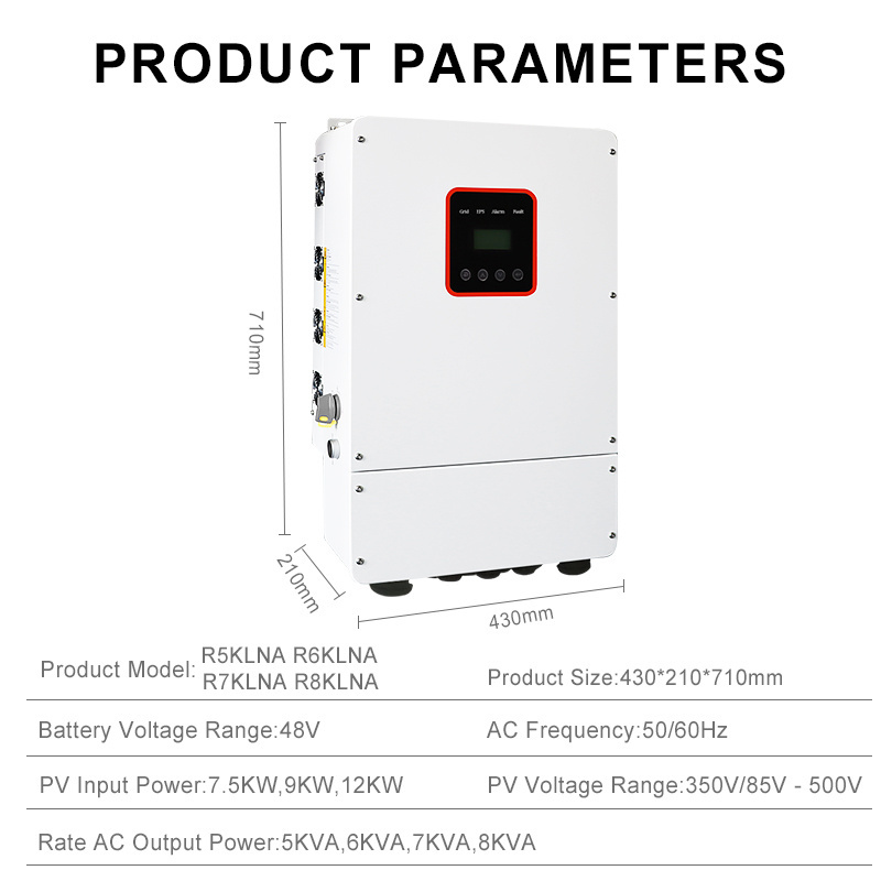 Wirentech High Quality Parallel Deye Off-Grid On-Grid Hybrid Solar Inverter for Home Using