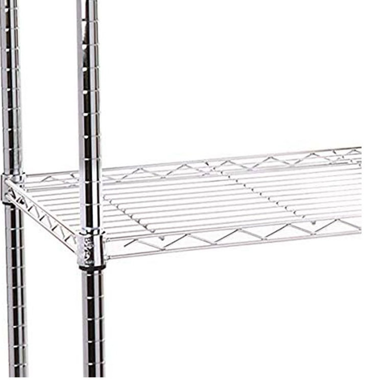 Heavy Duty 5-Tier Steel Hotel Restaurant Kitchen Adjustable Chrome Storage Wire Shelving Unit