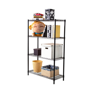 AMJ 4 Tier Steel Powder Coated Black Storage Wire Rack Shelving Unit For Home Use