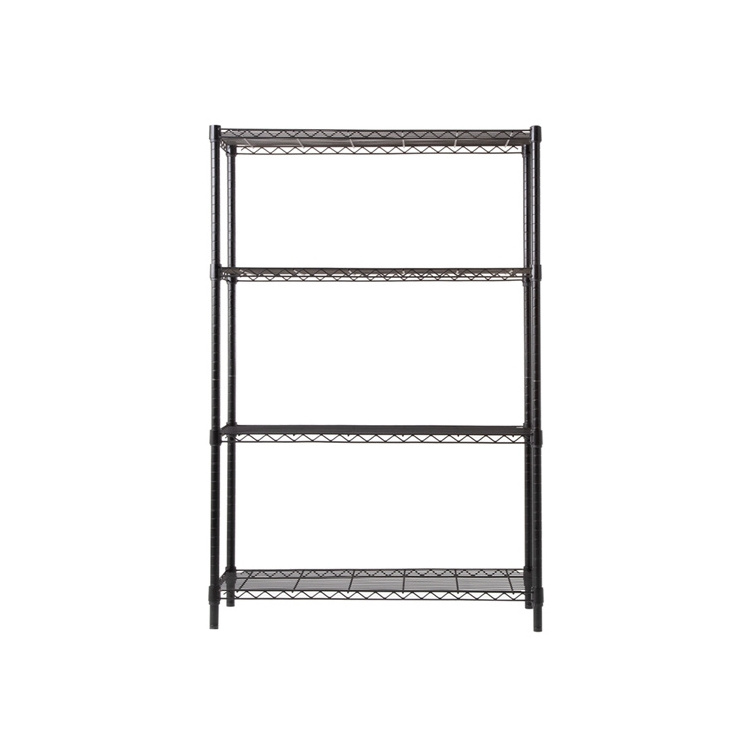 AMJ 4 Tier Steel Powder Coated Black Storage Wire Rack Shelving Unit For Home Use