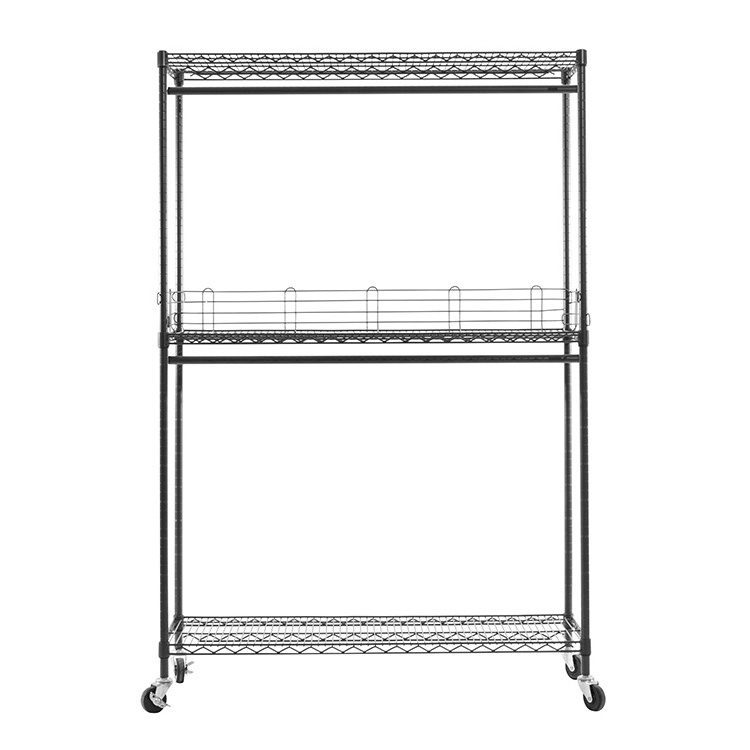 AMJ Lightweight Portable Steel Clothes Wardrobe Metal Closet Wire Shelving For Bedroom Use