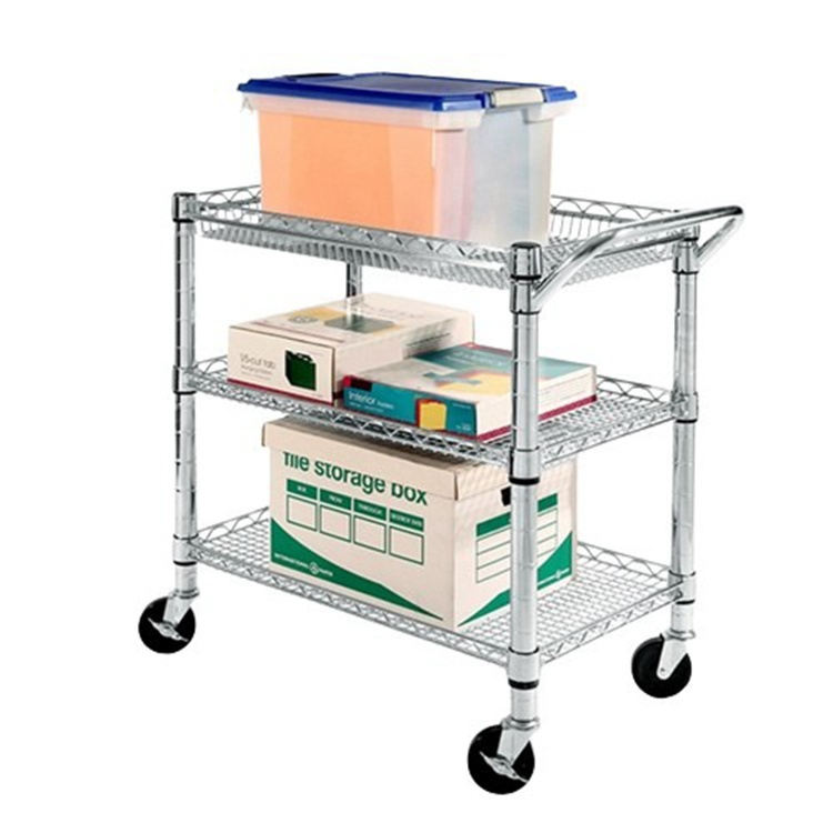 AMJ Customizable Layer Commercial Wire Storage Shelf Shelving With Wheels