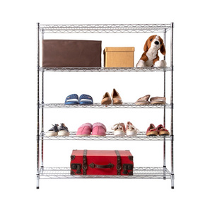 AMJ Carbon Steel 5 Tiers Nsf Approval Household Storage Steel Wire Shoe Rack