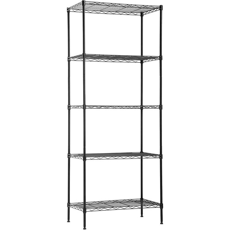 High Quality 5 Tiers 600lbs NSF Approval black Wire Shelf shelves Shelving Garage Rack