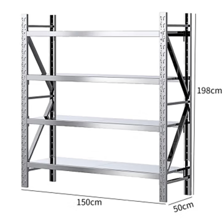 150Kg/Layer Adjustable Stainless Steel Warehouse Shelves For Garage Storage