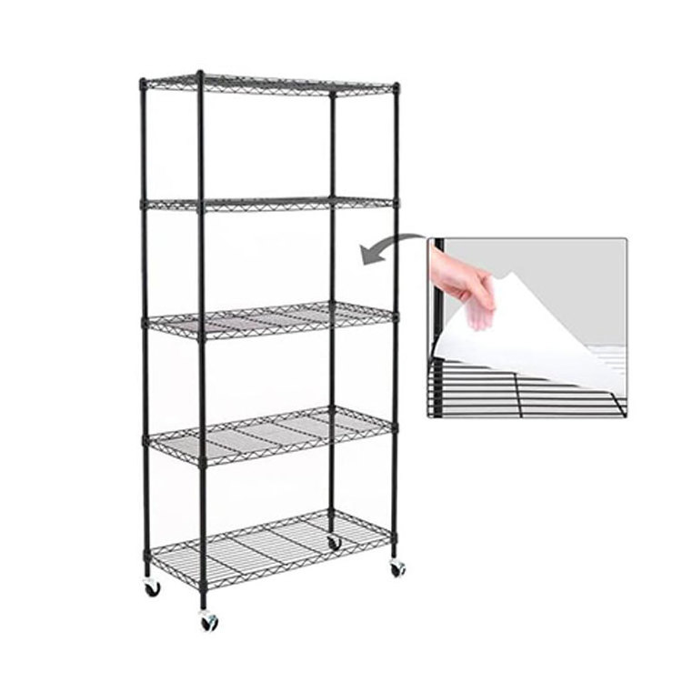 Commercial Hotel Restaurant Adjustable Kitchen Steel Storage Wire Shelving Shelf  5 Tiers Rack