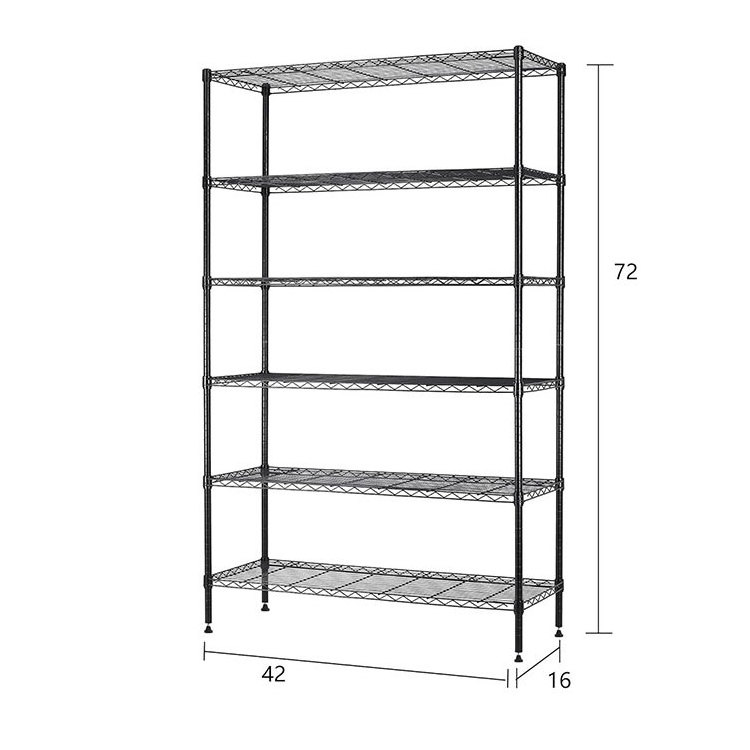 Heavy Duty NSF approval Powder Coating black comercial Metro Office Garage wire shelving unit