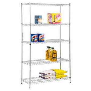 Heavy Duty 5-Tier Steel Hotel Restaurant Kitchen Adjustable Chrome Storage Wire Shelving Unit