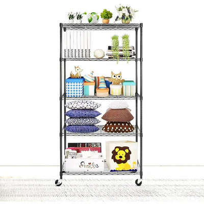 Commercial Hotel Restaurant Adjustable Kitchen Steel Storage Wire Shelving Shelf  5 Tiers Rack