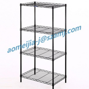 NSF approval adjustable black powder coating 4 tiers home wire shelf