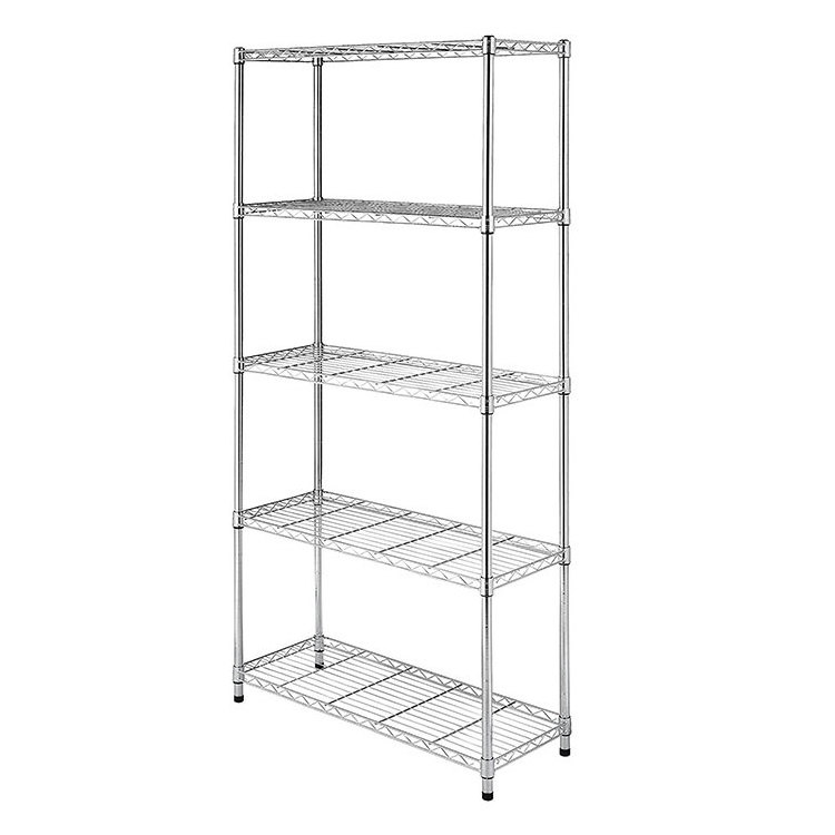 Heavy Duty 5 Tiers Powder Coated Metal Storage Wire Shelf Nsf Approval Wire Rack Shelving