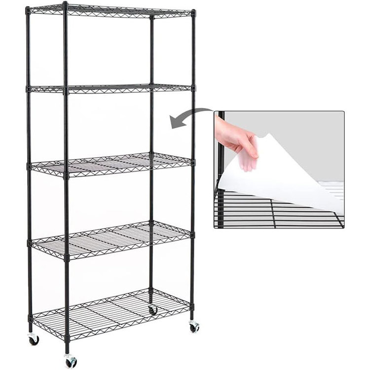 Commercial Hotel Restaurant Adjustable Kitchen Steel Storage Wire Shelving Shelf  5 Tiers Rack