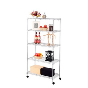 AMJ 48\"x18\"xH72\" inch Adjustable Kitchen Home Chrome Plated Storage Wire Shelving With Wheels