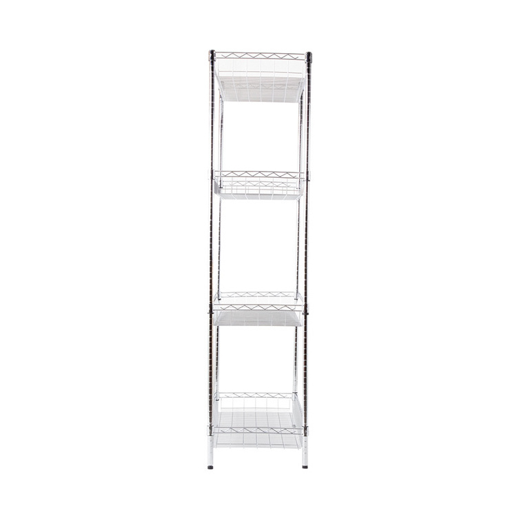 AMJ 4-Tier Heavy Duty Steel Wire Shelving Restaurant Kitchen Wire Basket Shelf