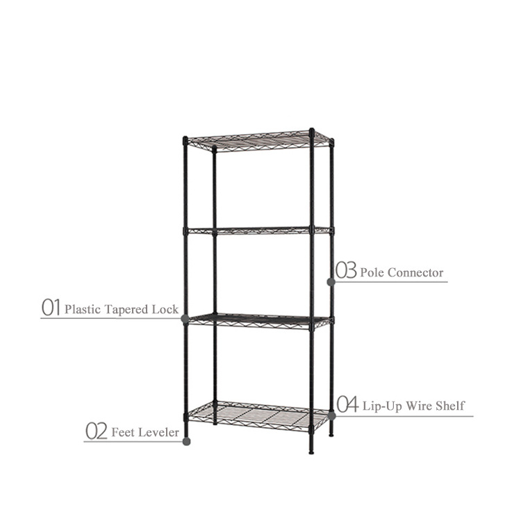 High Quality Mini 4-Tier Wire Shelving storage rack shelf kitchen adjustable rack/shelf