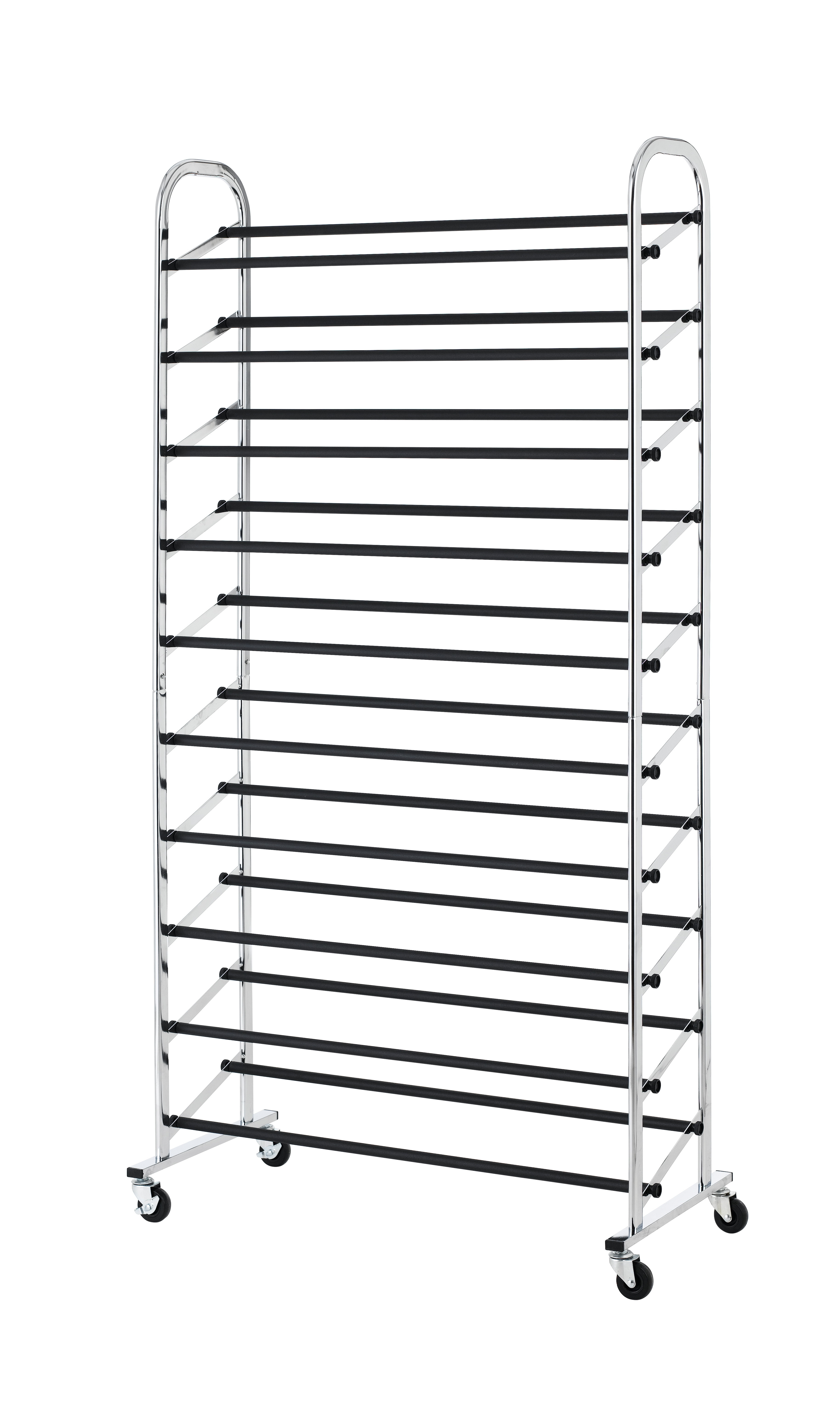 Movable High-capacity metal shoe stand rack online modern display storage shoes rack for entryways