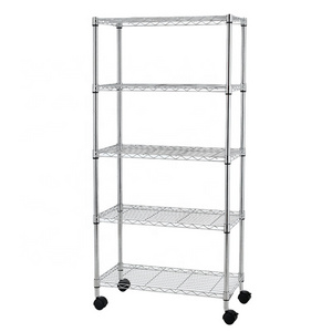 14"W x 30"L x 60"H 5 Layers Household Metal Storage Rack Stainless Steel Shelves Wire Rack Shelving