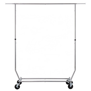 Heavy Duty Clothing Rack with Hanging Rod Extendable Foldable Garment Rack Clothing Display Rack With Flexible Rolling Wheels