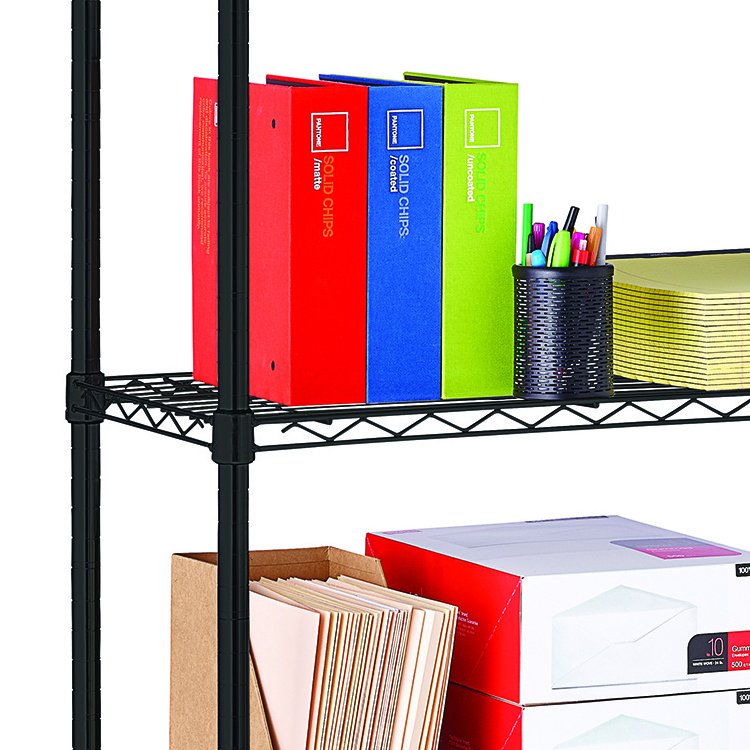 5 Tier Kitchen/Office Metal Storage Rack/Shelving Silver Wire Shelf Stand Units