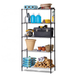 5 Tier Kitchen/Office Metal Storage Rack/Shelving Silver Wire Shelf Stand Units