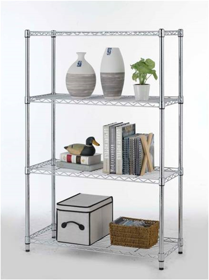 Customized Size Modular 4 Layer Heavy Duty Metal Chrome Wire Shelving Stainless Shelves