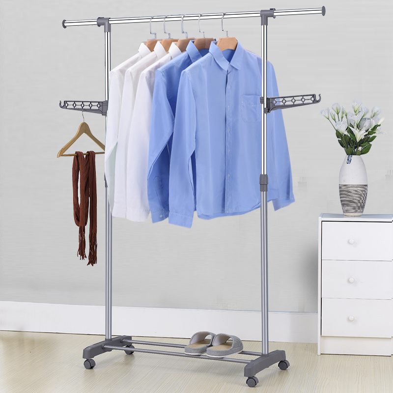 Heavy duty Portable Hanging stand clothing Garment Shops Laundry Clothes Hanger Drying Rack with wheels