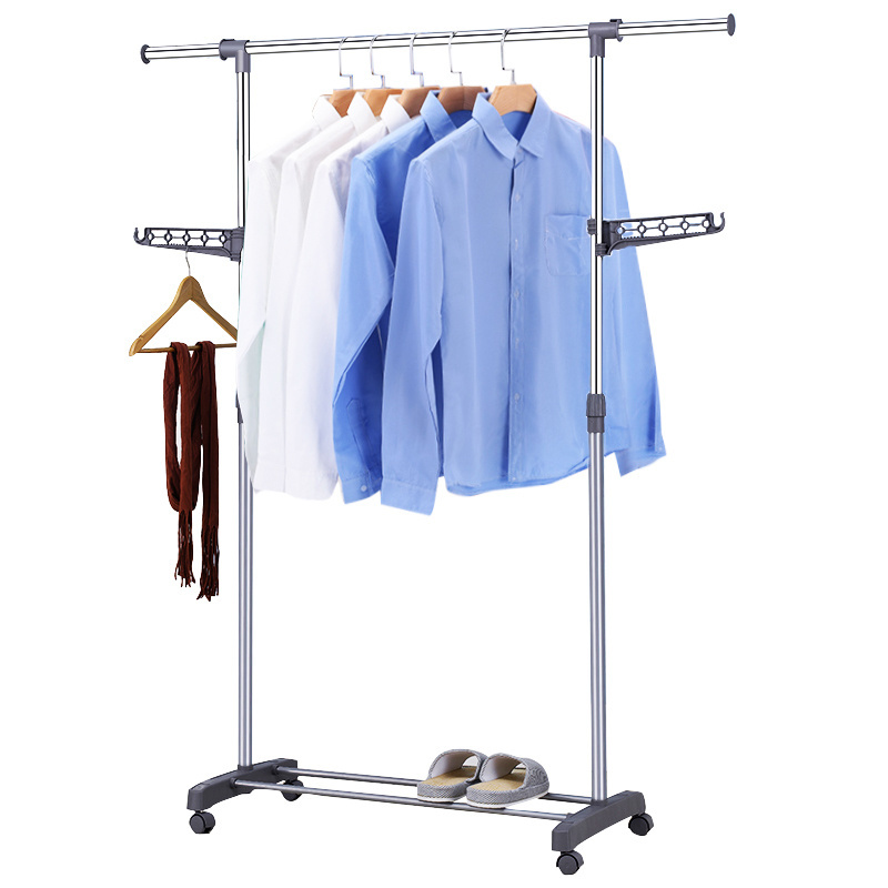 Heavy duty Portable Hanging stand clothing Garment Shops Laundry Clothes Hanger Drying Rack with wheels