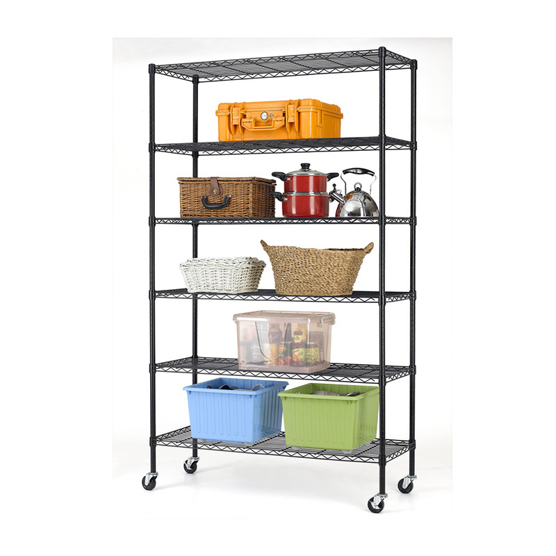 Novel Design Excellent Fashionable Patterns 5-Wire Epoxy Shelving Metal Storage Kitchen Racks Shelving Units