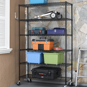 Adjustable 6 tier heavy duty steel wire shelving, wire storage rack