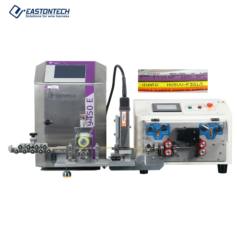 EW-3010+P 0.1-6mm2 Automatic Electrical wire cable cutting stripping inkjet marking printing machine