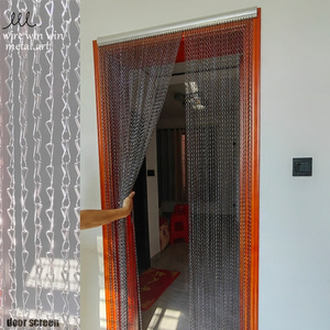 Modern Metal Decorative dark grey fly screen door curtain & room dividers