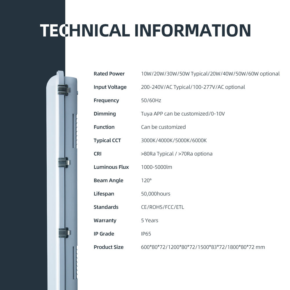 LED tri-proof light/AC200-240V 10W UL ETL DLC premium 600mm Led Fixture IP65 Waterproof Vapor Tight Led Tri-proof Light