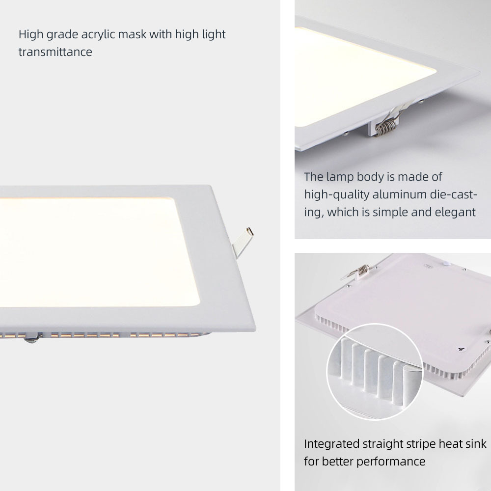 Akko Star Led 6W Cob Ceiling 5000K Wafer Solar Dob Panel Light Kitchen 80 Office Hospital Hot Sell Economic Led Panel Light IP20