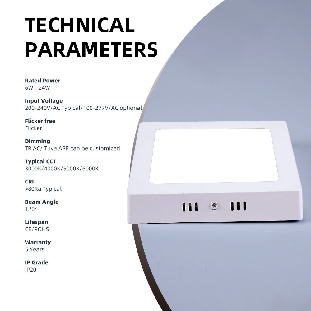 Dimmable Flat Home Office Ceiling Surface Mounted Energy Led Panel Light Recessed Led Panel Light CCT selectable LOW UGR