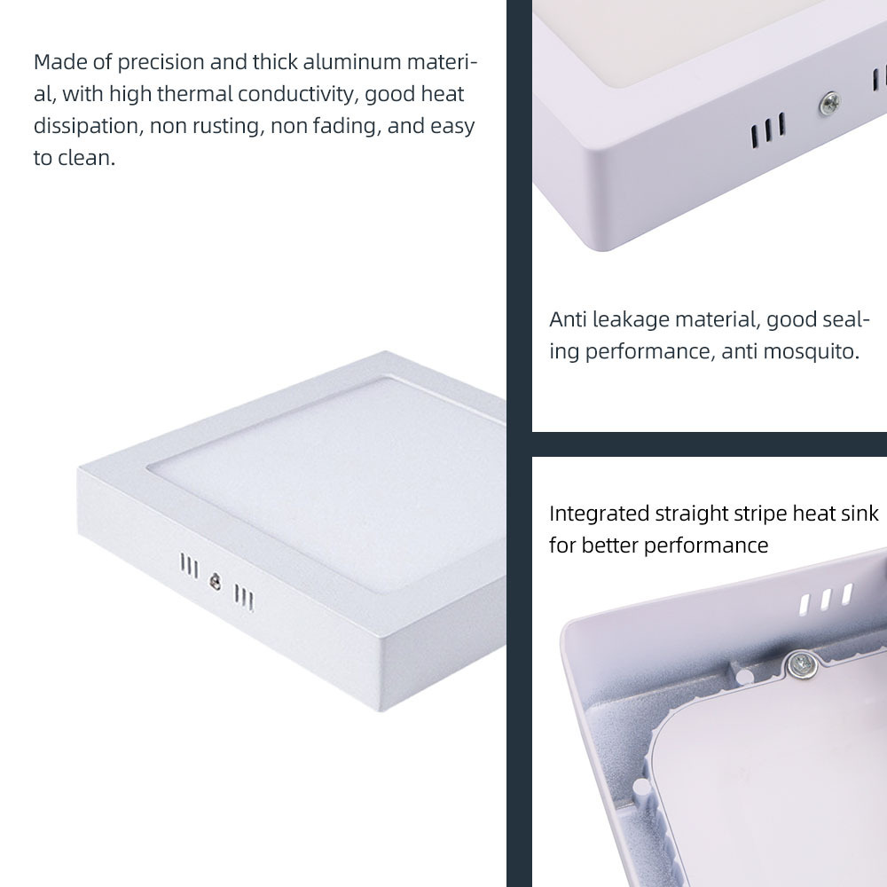 24W 5000K Potlight Ceiling 3 Color Lighting Mini Solar Dimmable Recessed Slim Led Panel Light