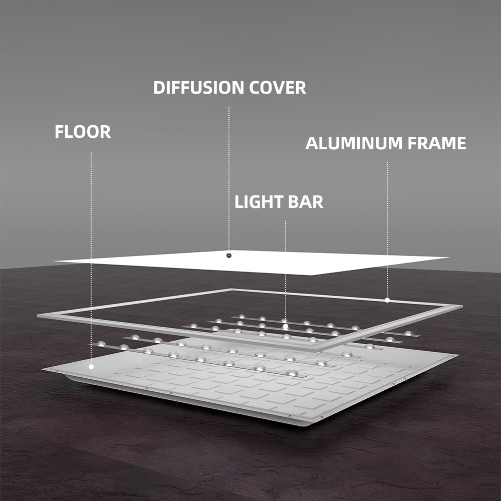 Light Downlight Potlight Junction Box Recessed Suspending 600X600 Square Flat Led Panel For Office Lighting