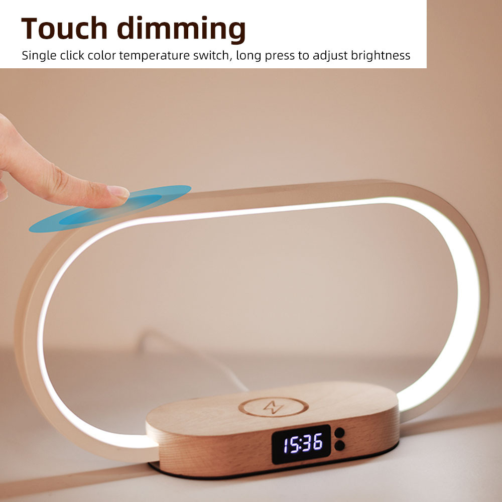 Portable Battery Operated Desk Light Wireless Charging Bedside Table Lamp USB Powered Bedside Reading Light