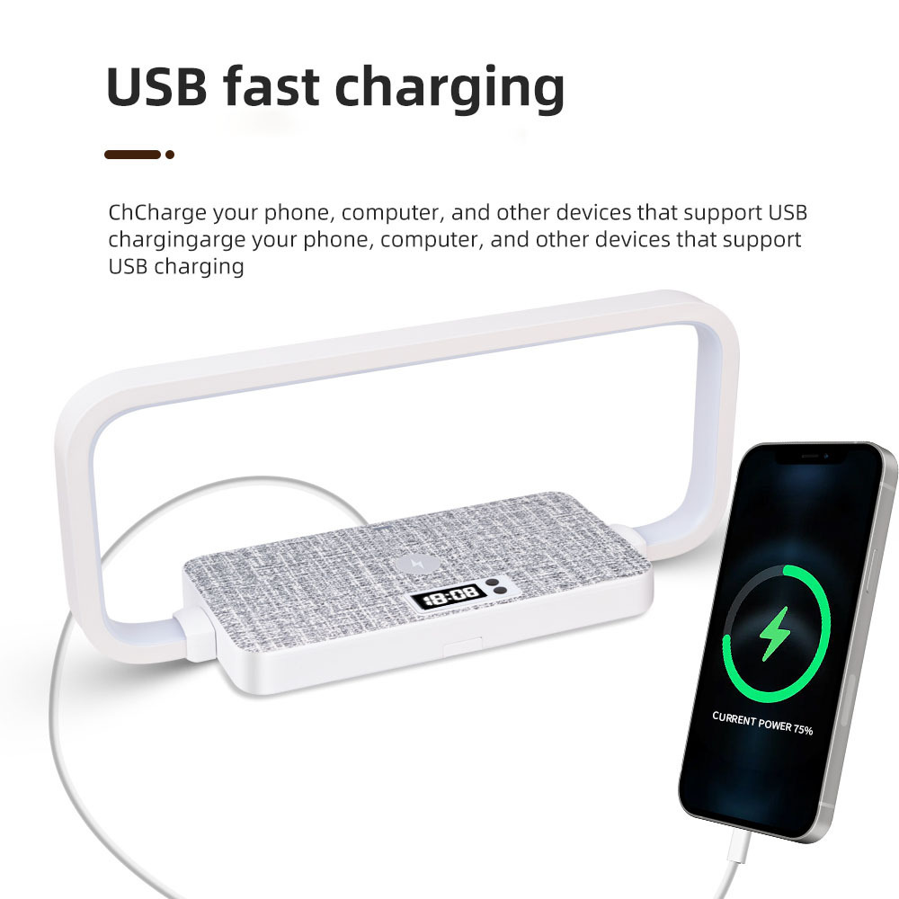 10W Wireless Charging LED Table Lamp Touch Control Operation Efficient Mobile Phone Holder Reading Room Modern Design Battery