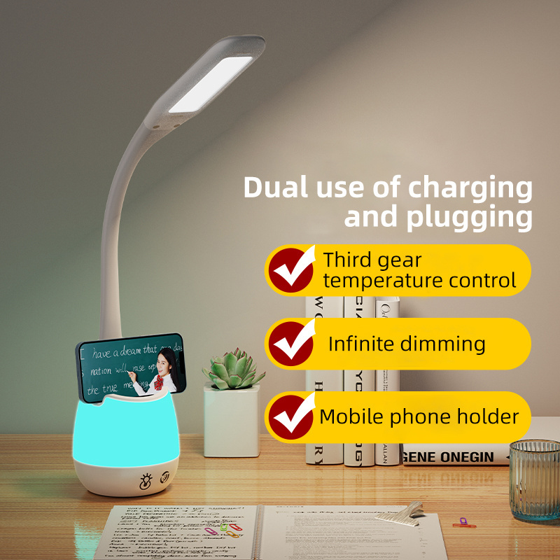 Stylish Dimmable Table Light Hand-Touch Brightness Sleek Dimmable Desk Lamp: Premium Construction