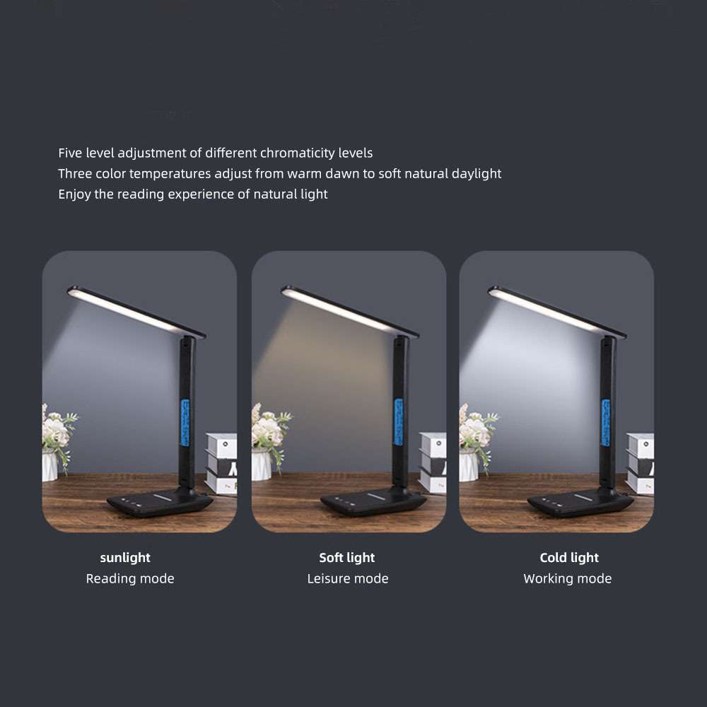 Farmhouse Design Adjustable Swing Arm Table Lamp Touch Control LED Light ABS Body Metal Construction Mini Bedroom Use Electric