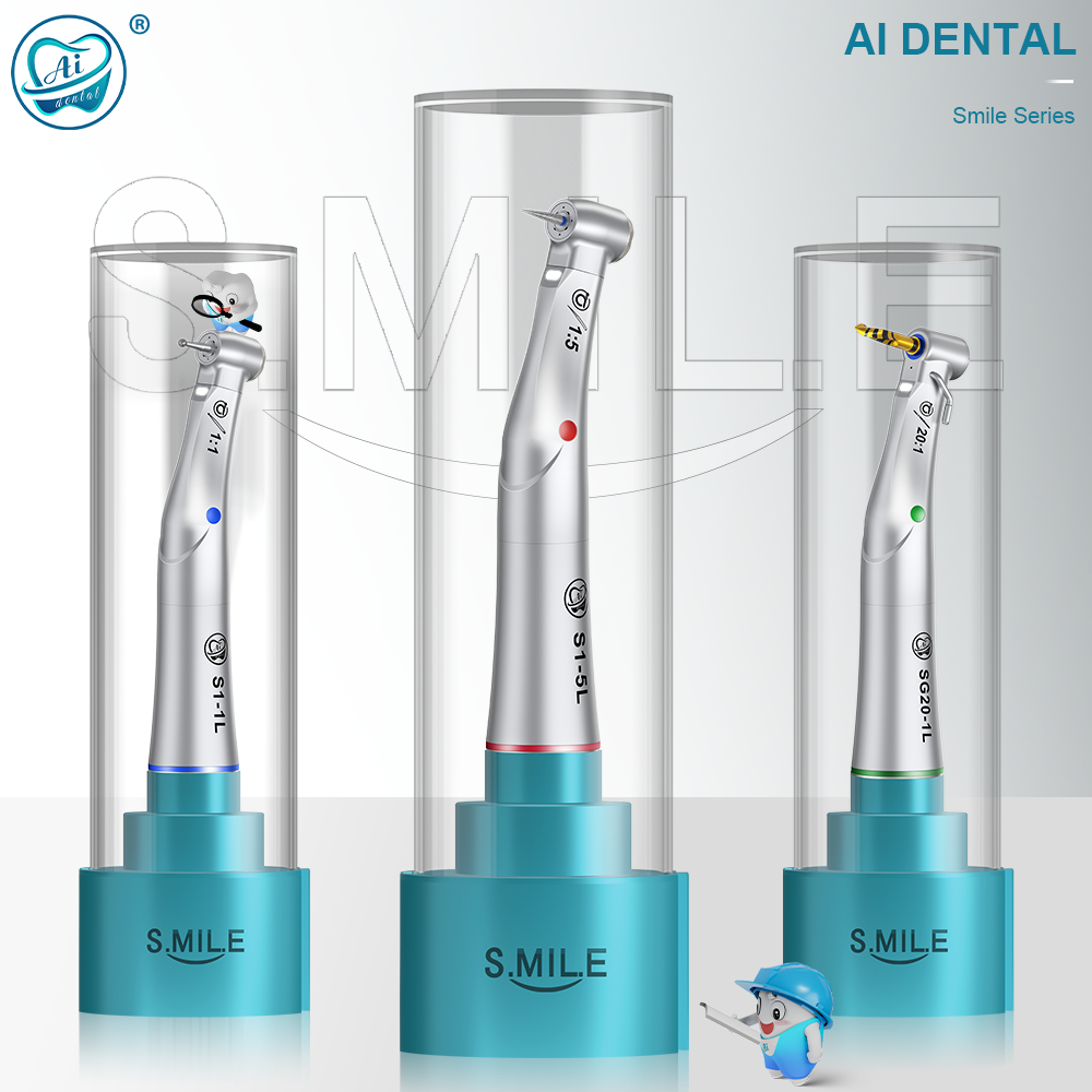 S1-5L Best 1:5 contra angle set 3 pcs high speed dental handpiece upgraded gears bearing smile series