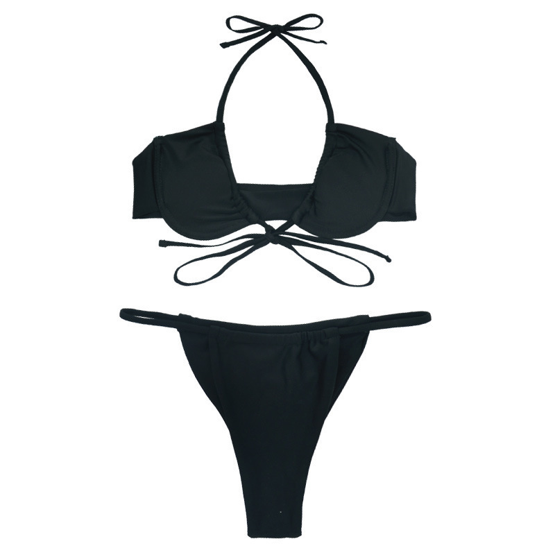 Hot sale swimwear woman lace two piece swimsuits 2021 thong bikini swimsuit bathing suits swimwear