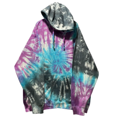 Wholesale 380 Gsm Cotton Tied Dye Hoodie Streetwear Custom Pullover  Multi Color Tie Dye Hoodie For Men