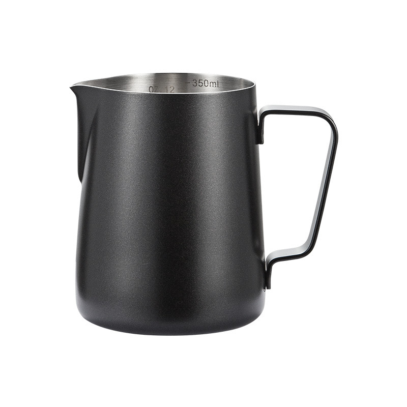 Measuring Cup Stainless Steel Motta Latte Maker Paint Black Sharp Spout Espresso Frothing Steaming Coffee Jug