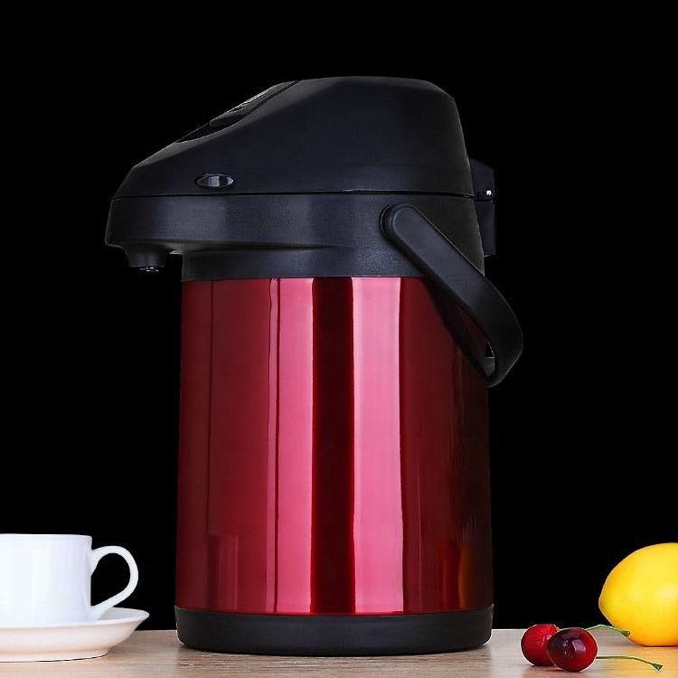 2.5L 3L 4L Double Walled Vacuum Insulated Stainless Steel Lever Action Airpot Thermos Water Coffee Airpots Dispenser With Pump