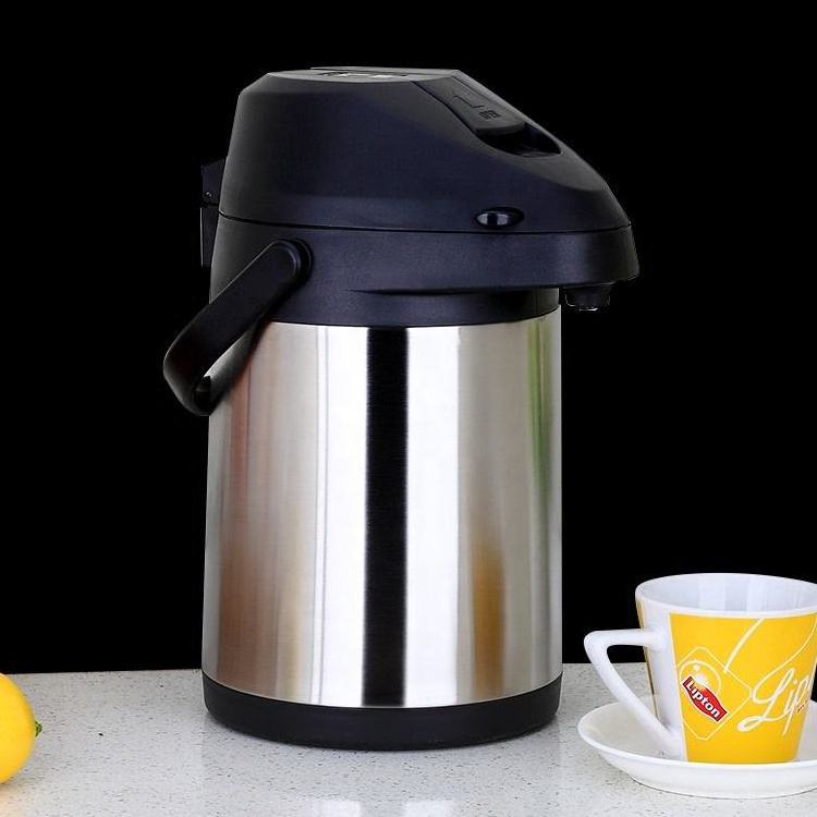 Insulated Coffee Airpot Pump Thermos Double Wall Stainless Steel Coffee Thermos 4 litre Vacuum Flask  Airpot Carafe