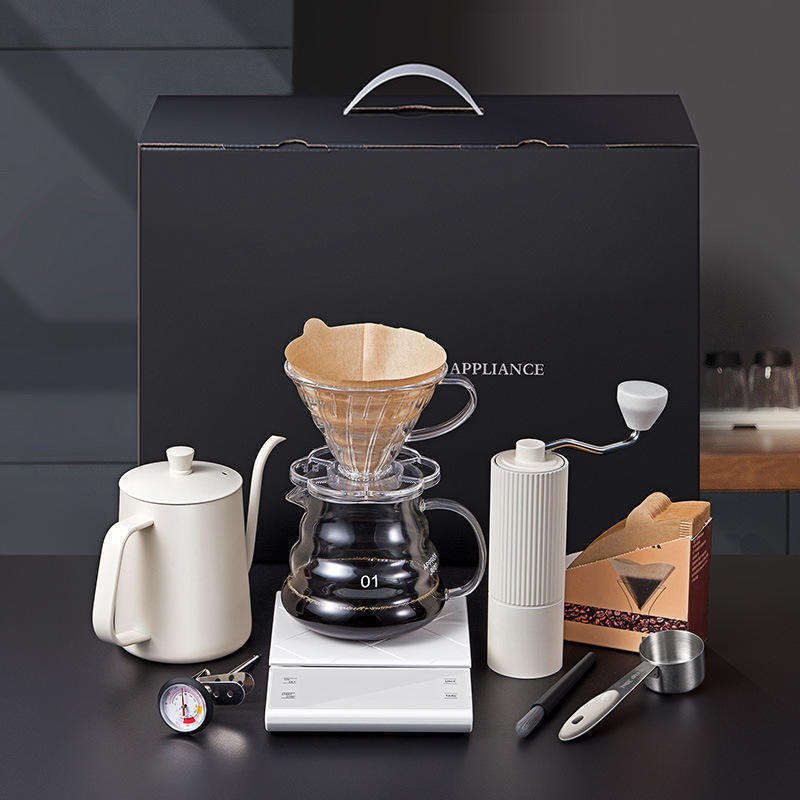 Wholesale Stainless Steel Pour Over Coffee Kettle Grinder Portable Travel Gift Set Outdoor Manual Grinder Coffee Drip Pot